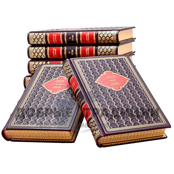 Honore de Balzac. Collected works in 24 volumes. Gift books bound in leather.