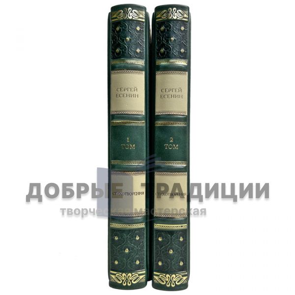 Sergey Yesenin: Poems in 2 volumes. Gift books bound in leather