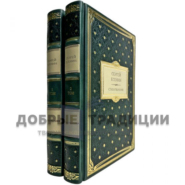 Sergey Yesenin: Poems in 2 volumes. Gift books bound in leather