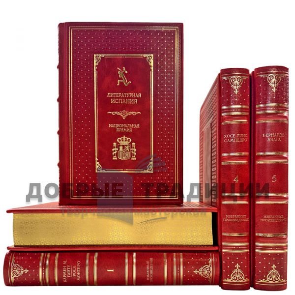 Literary Spain in 5 volumes. Leather-bound gift books