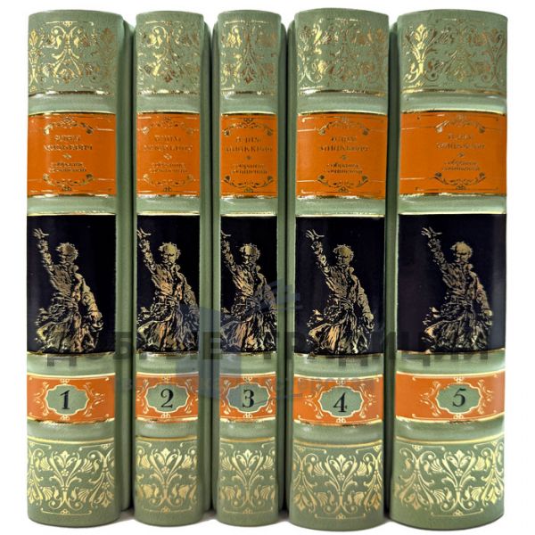 Адам Мицкевич. Собрание сочинений в 5 томах. Подарочные книги в кожаном переплете