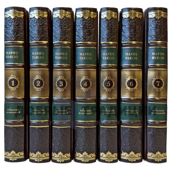 Mario Puzo. Collected Works in 7 Volumes. Exclusive gift books in a leather binding