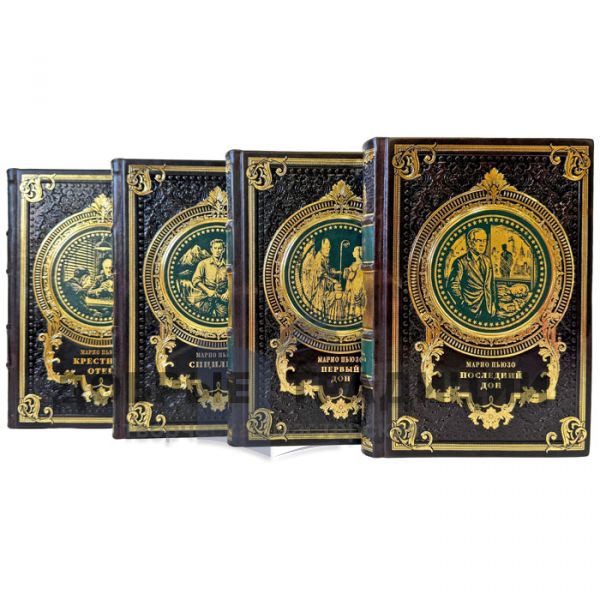 Mario Puzo. Collected Works in 7 Volumes. Exclusive gift books in a leather binding