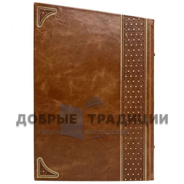 The history of the "Russian Ballet", real and fantastic in drawings, memoirs and photographs from the archive of Mikhail Larionov. Gift book bound in leather.