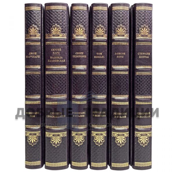 The art of the Renaissance in 6 volumes. Gift books bound in leather