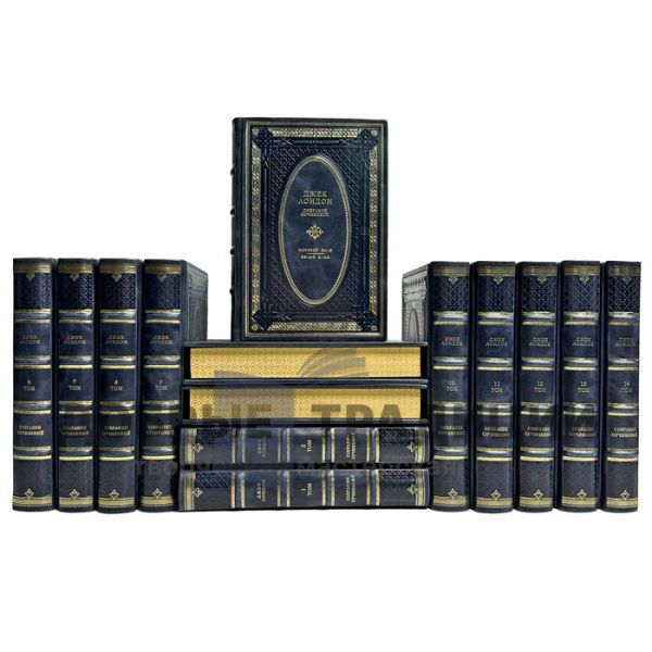 Jack London. Collected works in 14 volumes. Handmade leather-bound gift books