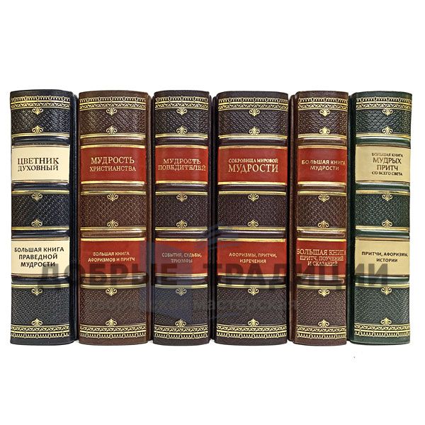 Wisdom books (set of 6 books). Gift books bound in leather.