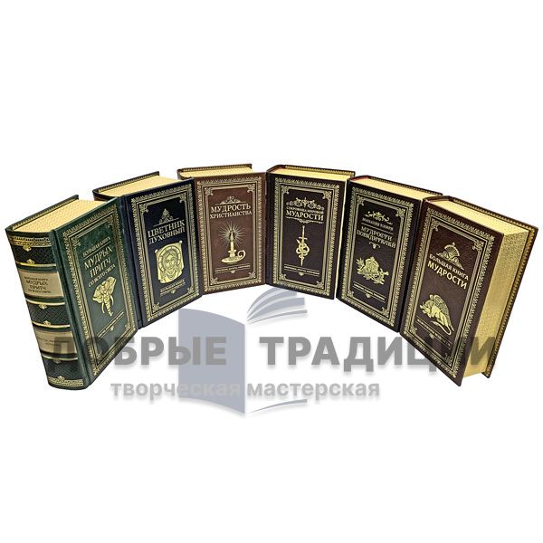 Wisdom books (set of 6 books). Gift books bound in leather.