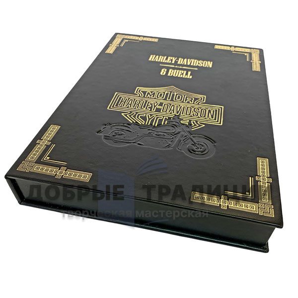 Harley-Davidson & Buell. Gift book bound in leather