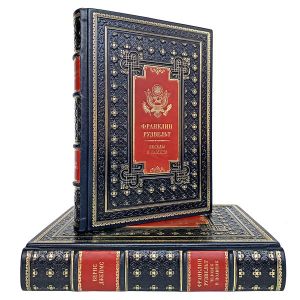 Franklin Roosevelt - "fireside chats" and "Franklin Roosevelt. The man and politician". Set of 2 gift books bound in leather.