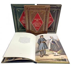 Ethnographic description of the peoples of Russia in 4 volumes in English. Gift books in a leather cover and a genuine leather case